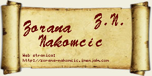 Zorana Nakomčić vizit kartica